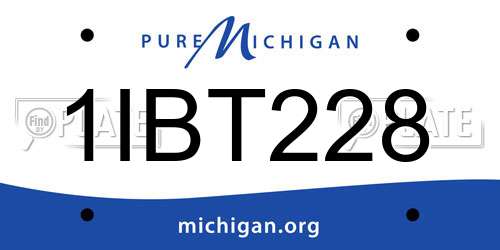 1IBT228 Michigan License Plate