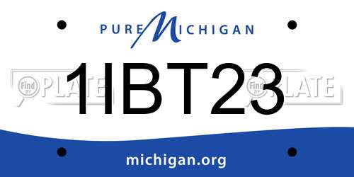 1IBT23 Michigan License Plate