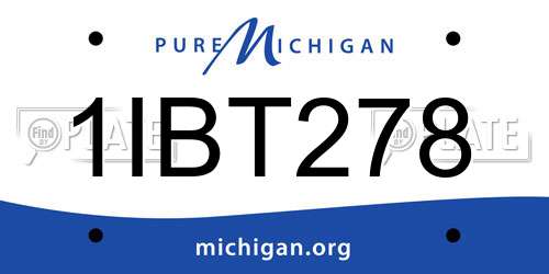 1IBT278 Michigan License Plate