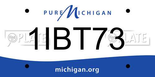 1IBT73 Michigan License Plate