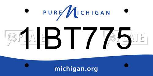 1IBT775 Michigan License Plate