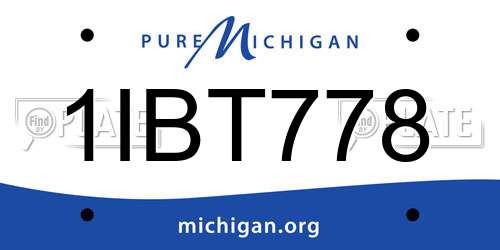 1IBT778 Michigan License Plate