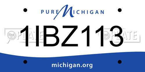 1IBZ113 Michigan License Plate