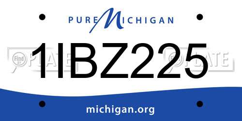 1IBZ225 Michigan License Plate