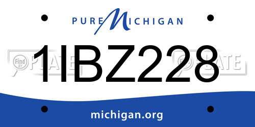 1IBZ228 Michigan License Plate