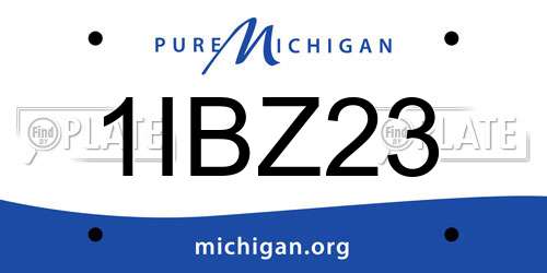 1IBZ23 Michigan License Plate
