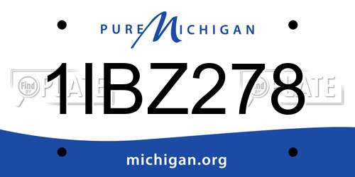 1IBZ278 Michigan License Plate