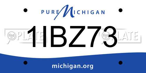 1IBZ73 Michigan License Plate