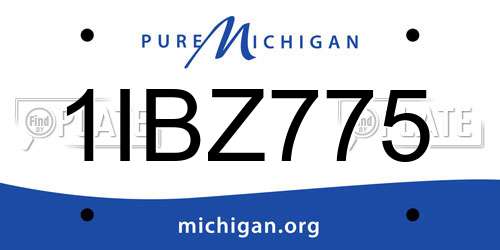 1IBZ775 Michigan License Plate