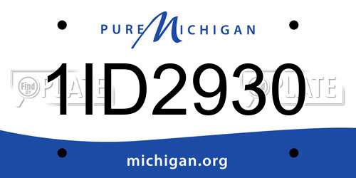 1ID2930 Michigan License Plate