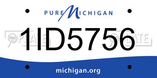 1ID5756 Michigan License Plate