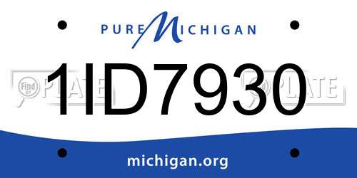 1ID7930 Michigan License Plate