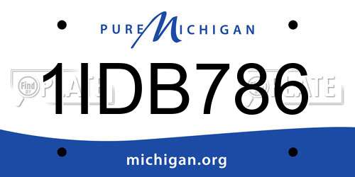 1IDB786 Michigan License Plate