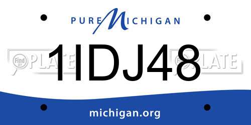 1IDJ48 Michigan License Plate