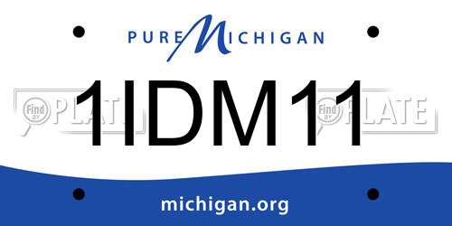 1IDM11 Michigan License Plate