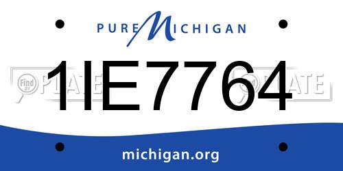 1IE7764 Michigan License Plate
