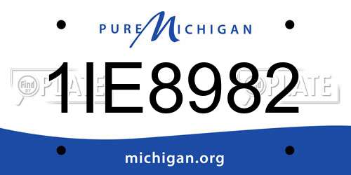 1IE8982 Michigan License Plate