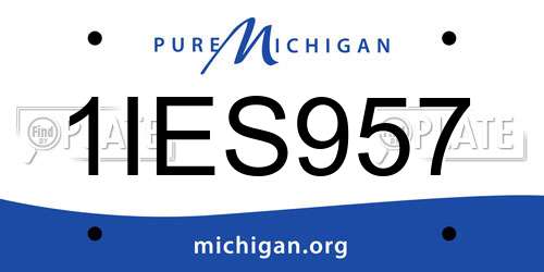 1IES957 Michigan License Plate