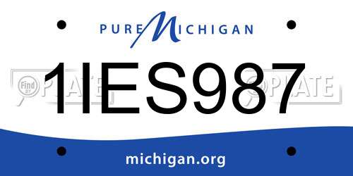 1IES987 Michigan License Plate