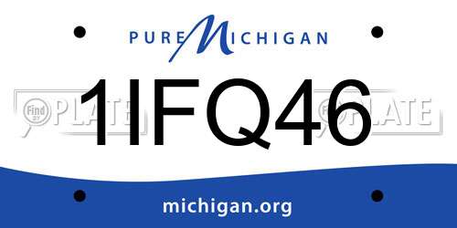 1IFQ46 Michigan License Plate