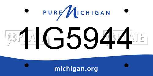 1IG5944 Michigan License Plate
