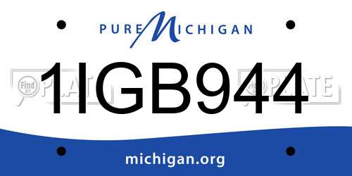 1IGB944 Michigan License Plate