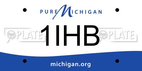 1IHB Michigan License Plate