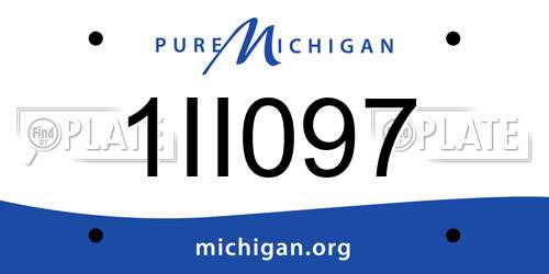 1II097 Michigan License Plate
