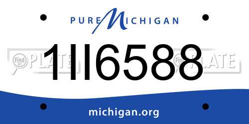 1II6588 Michigan License Plate