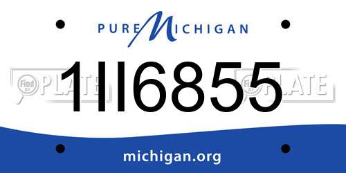 1II6855 Michigan License Plate