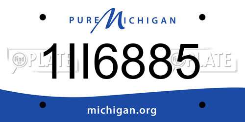 1II6885 Michigan License Plate