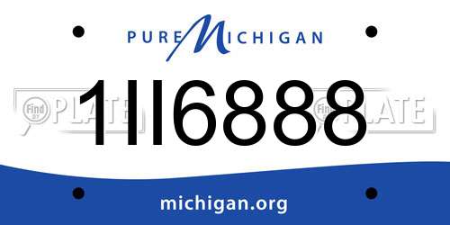 1II6888 Michigan License Plate