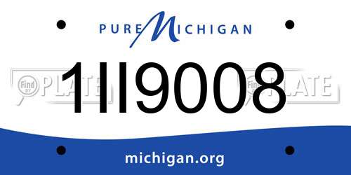 1II9008 Michigan License Plate