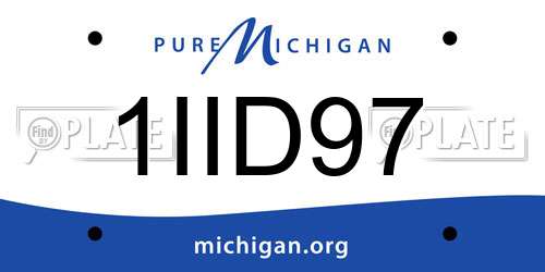 1IID97 Michigan License Plate