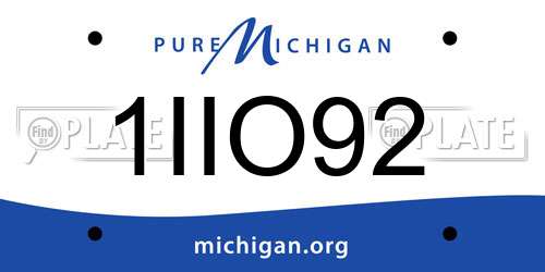1IIO92 Michigan License Plate