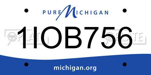1IOB756 Michigan License Plate
