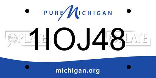 1IOJ48 Michigan License Plate
