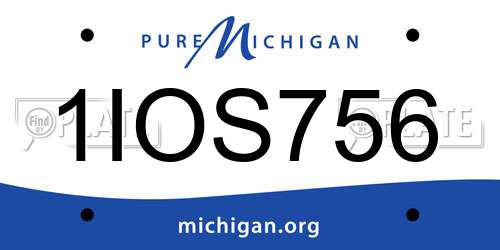 1IOS756 Michigan License Plate