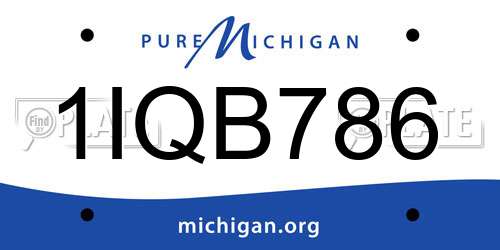1IQB786 Michigan License Plate