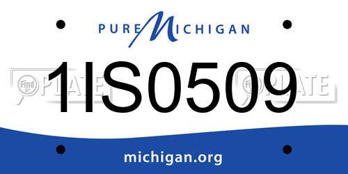 1IS0509 Michigan License Plate
