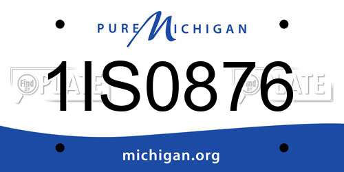 1IS0876 Michigan License Plate