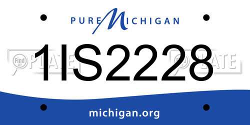 1IS2228 Michigan License Plate
