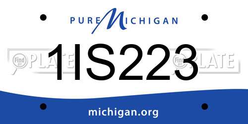 1IS223 Michigan License Plate