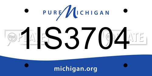 1IS3704 Michigan License Plate