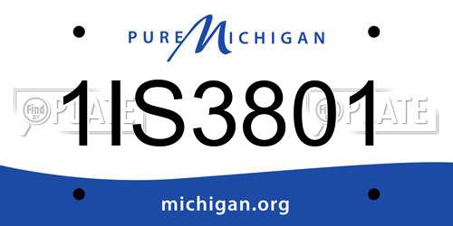 1IS3801 Michigan License Plate
