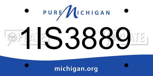1IS3889 Michigan License Plate