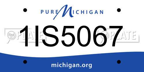 1IS5067 Michigan License Plate