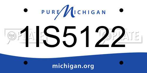 1IS5122 Michigan License Plate
