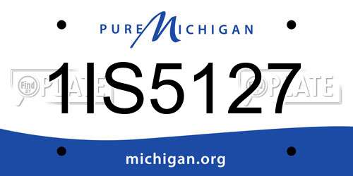 1IS5127 Michigan License Plate