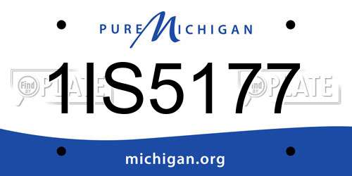 1IS5177 Michigan License Plate